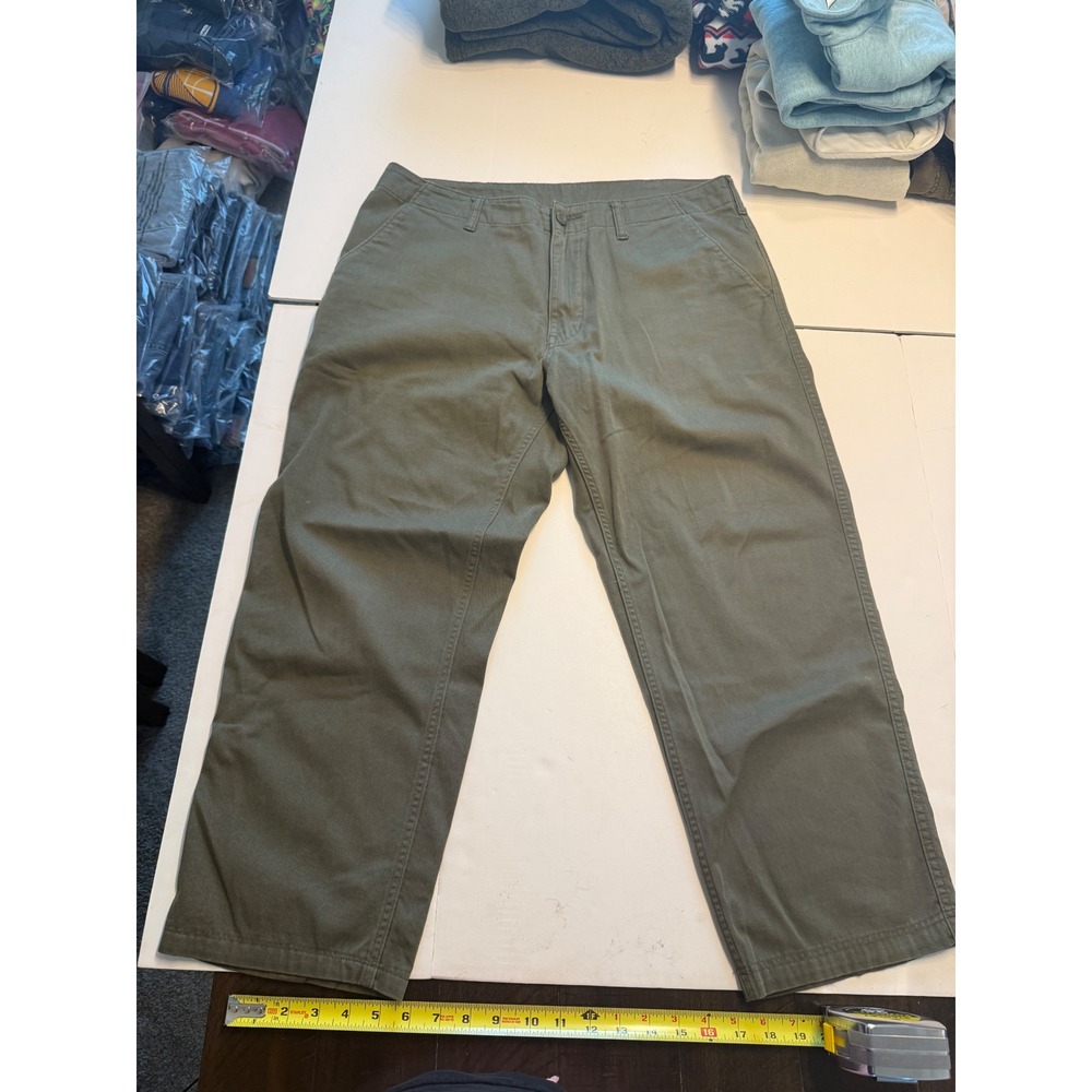 Patagonia Organic Cotton Twill Straight Leg Pants Olive Green Womens 35